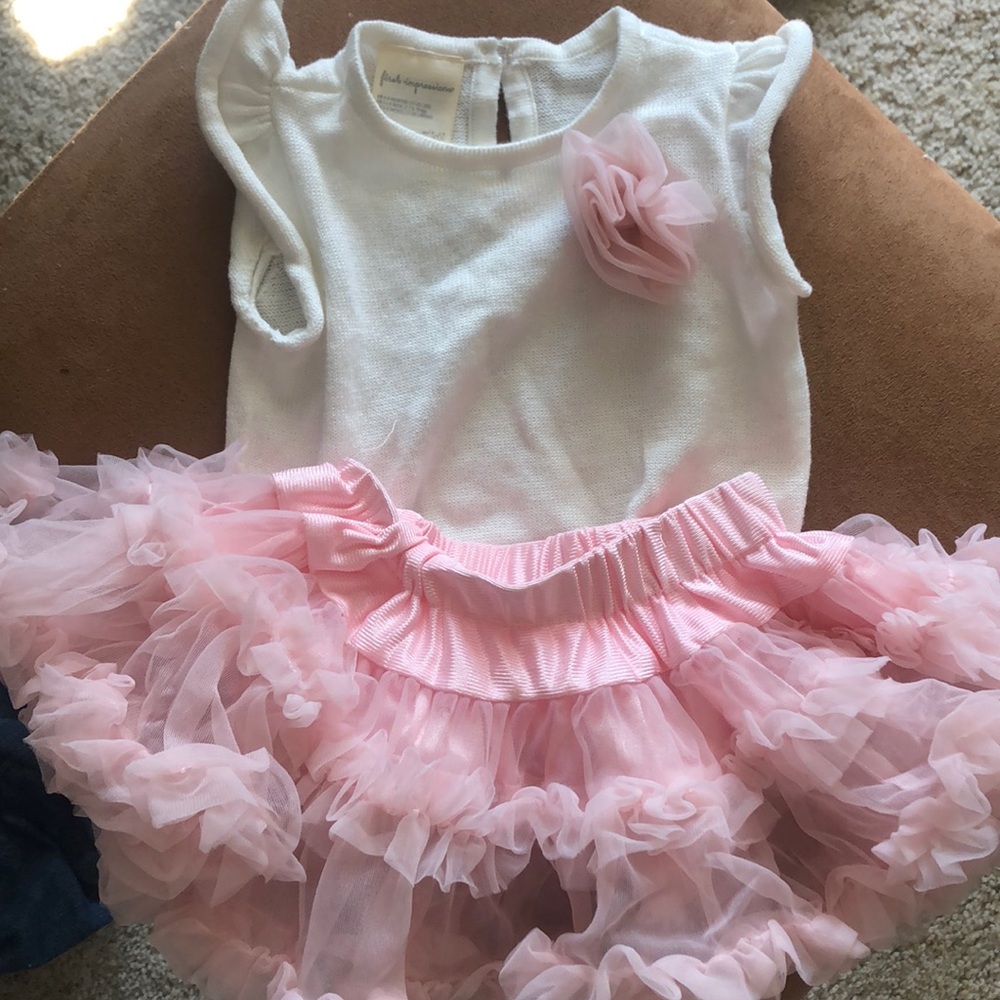 6-9 months baby girl Party skirt set.